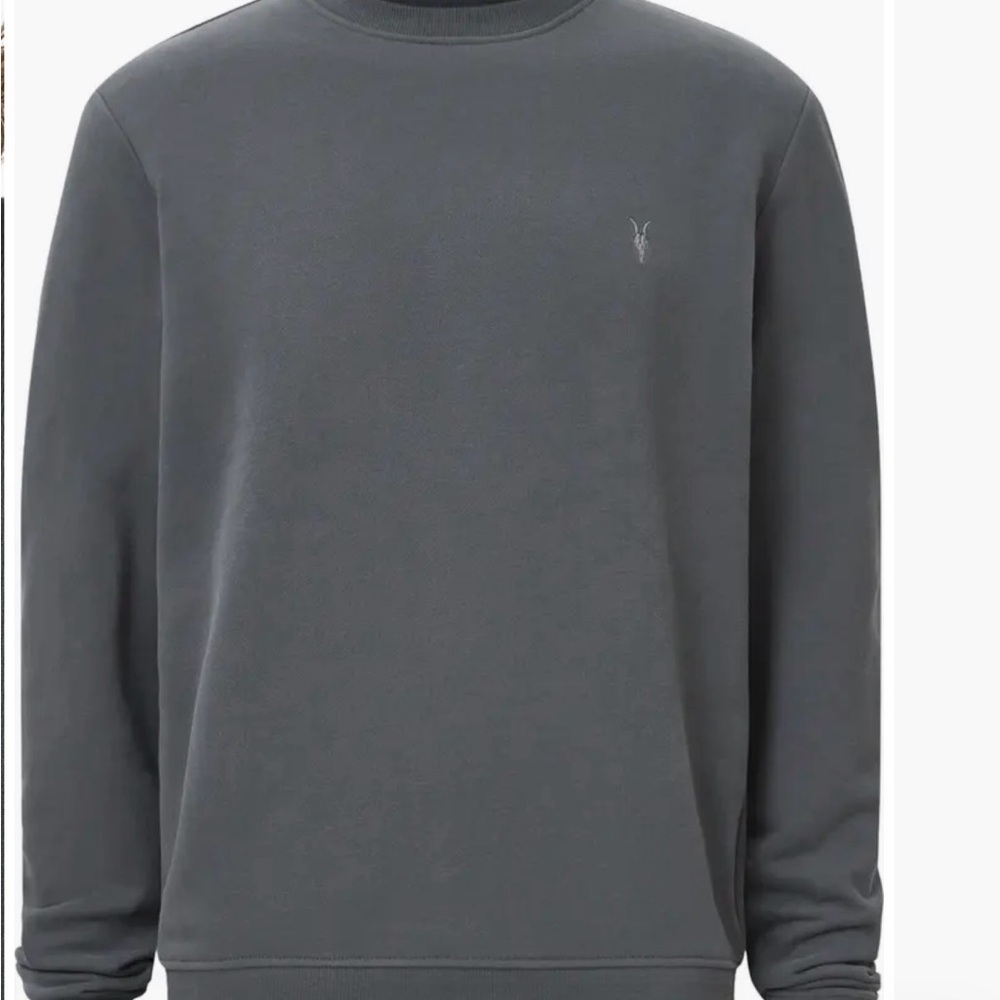 All Saints Raven Charcoal Crewneck Sweater
